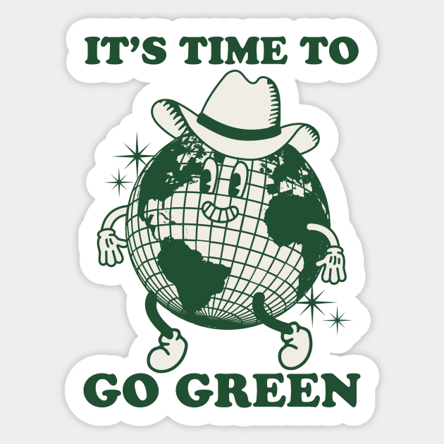 It's Time to Go Green Sticker by emanuelacarratoni